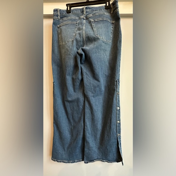 Nili Lotan Wide leg button side denim jeans Size 14 - Picture 3 of 12